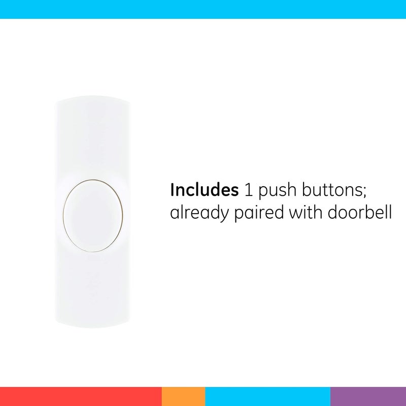 GE Wireless Doorbell Kit, Plug-In Receiver, 1 Push Buttons Door Bell, 2 Melodies Doorbell Chime, 4 Volume Levels, Classroom Doorbell, 150 Ft Range, White, 19298 - Image 4
