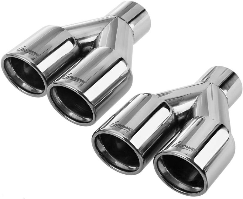 Upower Dual Exhaust Tips - 2.25" Inlet, 3" Outlet - Image 1