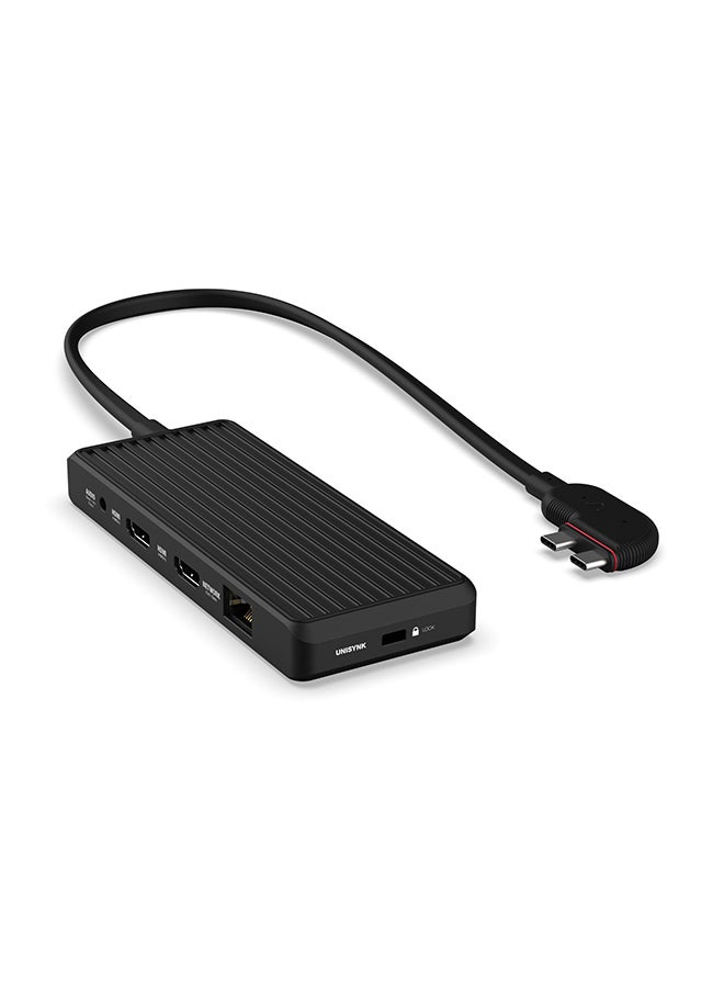 Unisynk - Unisynk USB-C Hub for Mac, Dual display USB-C Hub (10-in-1) with 4K@60Hz HDMI, 100W USB-C PD, 5 Gbit/s USB-A and USb-C data ports, Ethernet, Audio 3,5 mm, for MacBook - Image 1