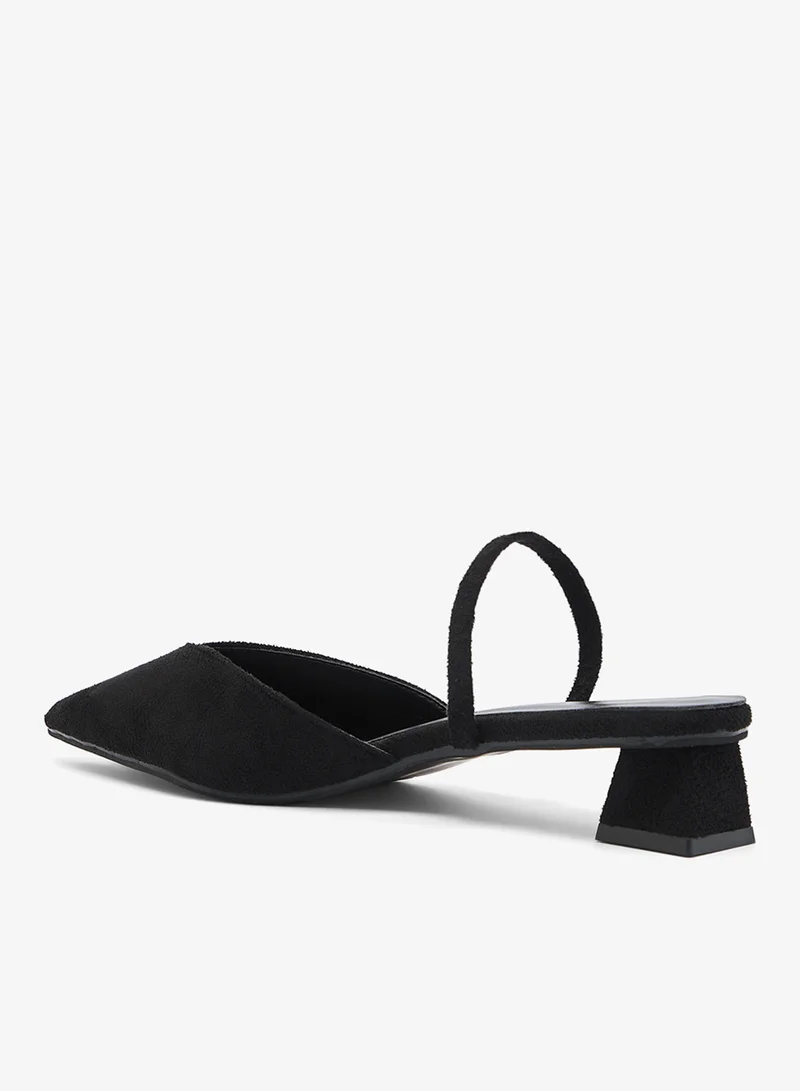 Ginger Black Classic Block Heel Sling Back Pumps for Women | Best Price UAE