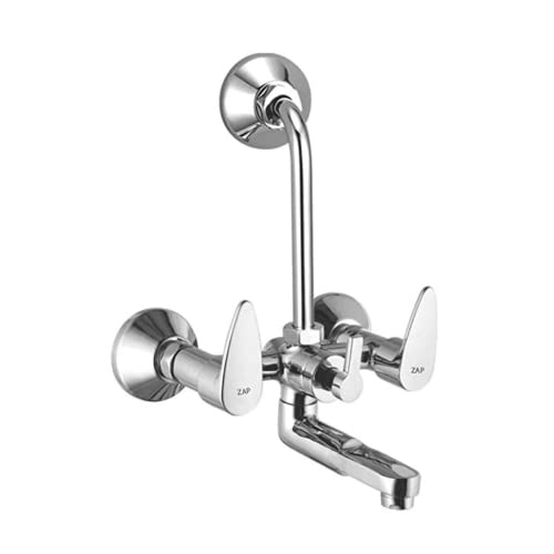 ZAP Brezza Series Combo | 2-in-1 Wall Mixer with Cartridge + ABS Overhead Shower 4-Inch Square with 9-Inch SS Shower Arm | Chrome Finish | Bathroom Fittings Set - Image 2