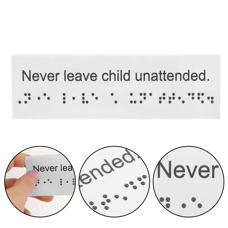 4Pcs Braille Attention Sign Braille Label Sign Braille Sign Board Outdoor Braille Sign - Image 2