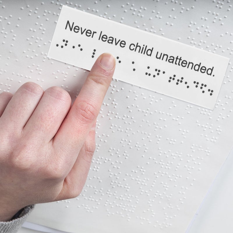 4Pcs Braille Attention Sign Braille Label Sign Braille Sign Board Outdoor Braille Sign - Image 4