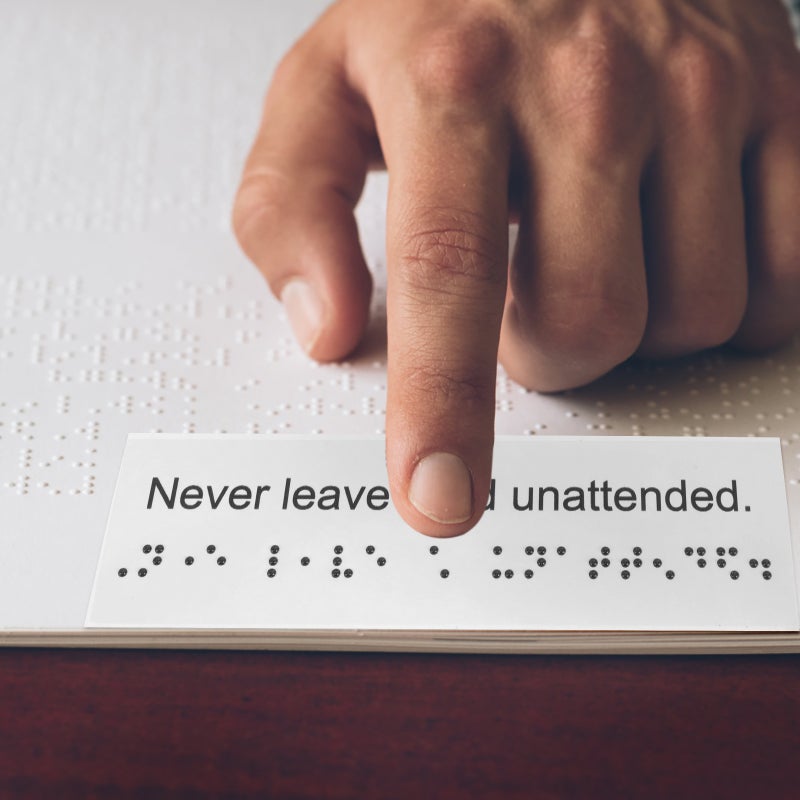 4Pcs Braille Attention Sign Braille Label Sign Braille Sign Board Outdoor Braille Sign - Image 3