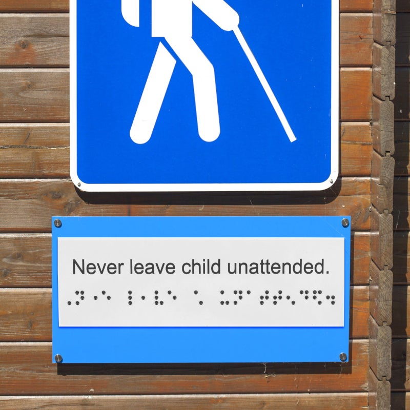 4Pcs Braille Attention Sign Braille Label Sign Braille Sign Board Outdoor Braille Sign - Image 5