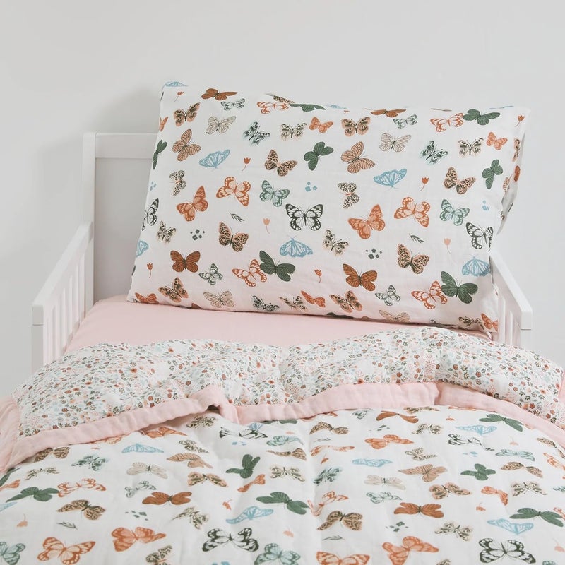 Little Unicorn Cotton Muslin Toddler Bedding Set - Butterflies - Image 3