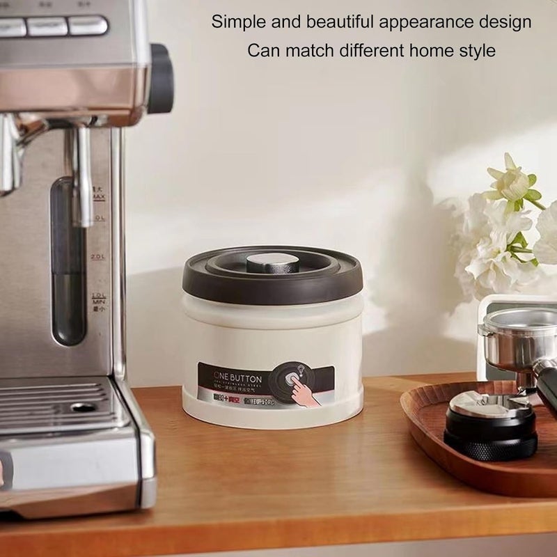 YUEHISY Coffee Canister, Vacuum Sealed Coffee Container, Steel Airtight Kitchen Food Storage Container for Grounds Coffee, Beans, Tea, Flour, Cereal, Sugar (750ML Stainless Steel Color) (1100ML Stainless - Image 3