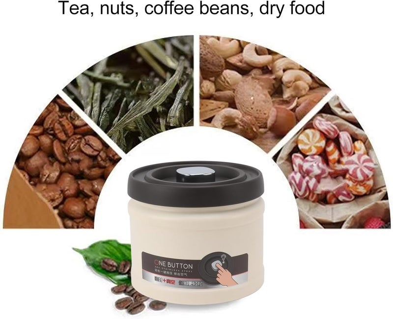 YUEHISY Coffee Canister, Vacuum Sealed Coffee Container, Steel Airtight Kitchen Food Storage Container for Grounds Coffee, Beans, Tea, Flour, Cereal, Sugar (750ML Stainless Steel Color) (1100ML Stainless - Image 4