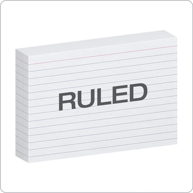 Oxford Index Cards, 500 Pack, 4x6 Index Cards, Ruled on Front, Blank on Back, White, 5 Packs of 100 Shrink Wrapped Cards (40178) - Image 2