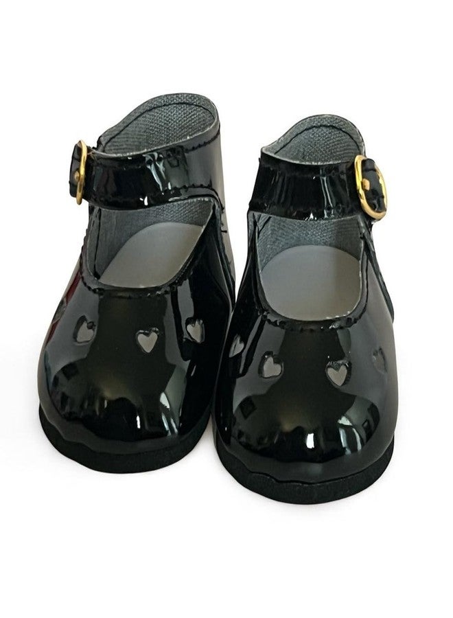 MBD Black Heart Mary Janes Fits 18 Inch Kennedy and Friends Girl Dolls- 18 Inch Doll Shoes - Image 2