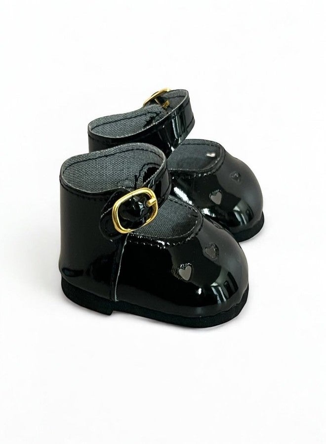 MBD Black Heart Mary Janes Fits 18 Inch Kennedy and Friends Girl Dolls- 18 Inch Doll Shoes - Image 3