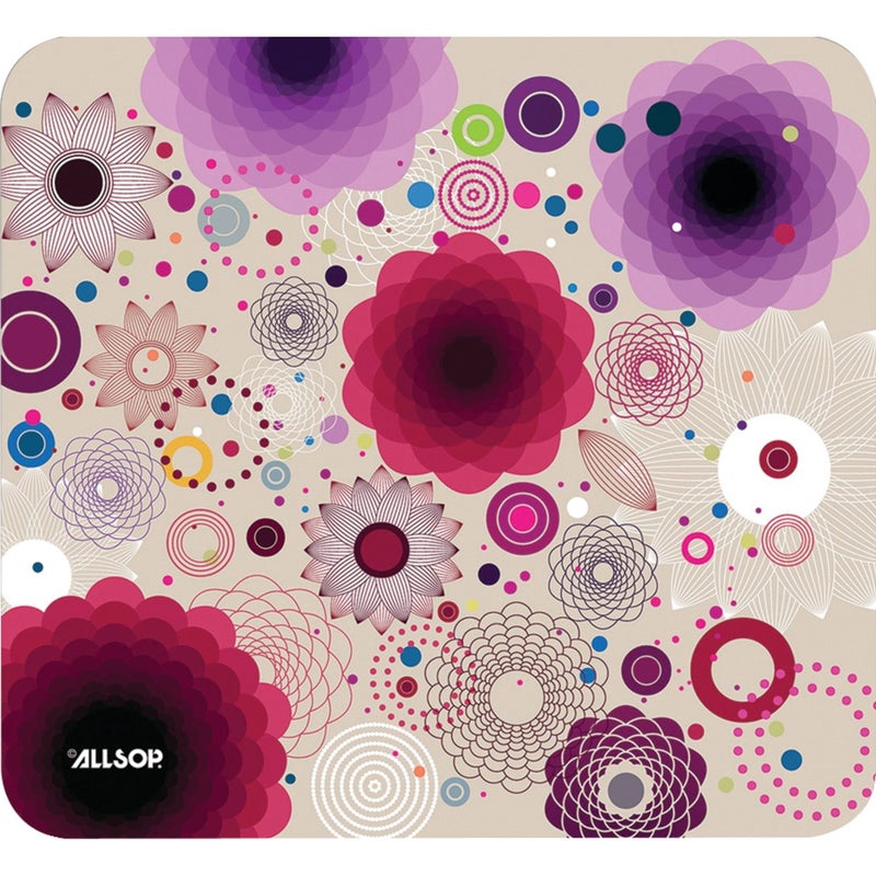 Allsop Mouse Pad, Retro Floral (30594),Black,9"*7" - Image 3