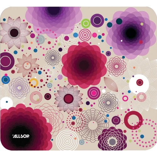 Allsop Mouse Pad, Retro Floral (30594),Black,9"*7" - Image 1