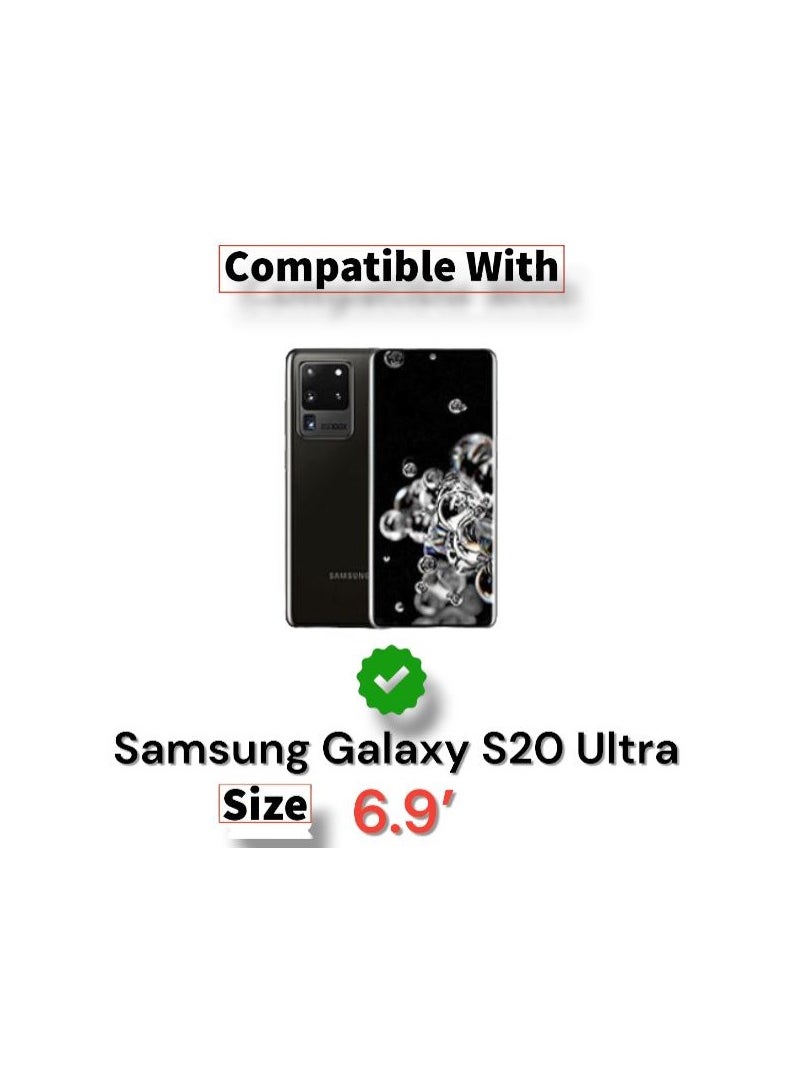 For Samsung Galaxy S20 Ultra Clear View Flip Case , Without Sensor , Stand Watching Position , Mirror Full Protection Cover Compatible With Samsung Galaxy S20 Ultra (6.9") (Rose)