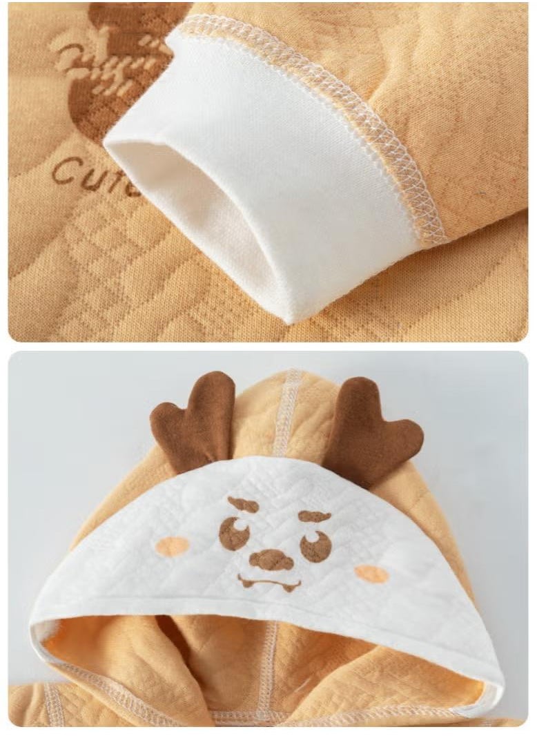 XiuWoo - 28 Piece Newborn Baby Gifts Set Newborn Baby Girl Boys Gifts Premium Cotton Baby Clothes Accessories Set 0-3 Months, 59cm, Brown White - Image 1