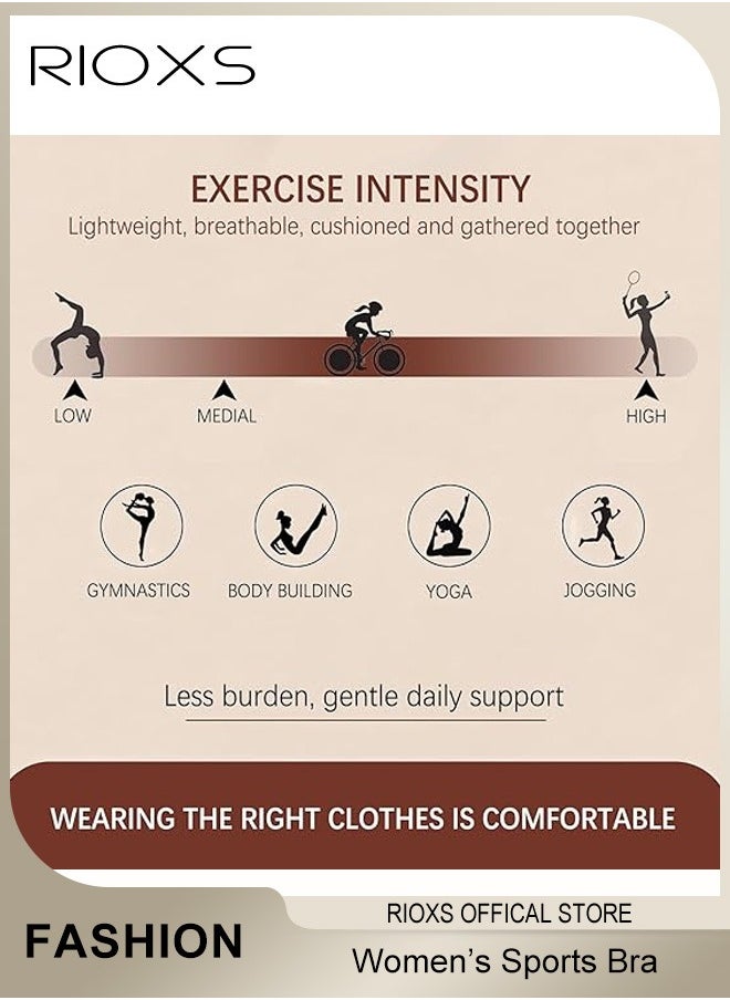 RIOXS - Women's Sports Bar, Breathable Hollow Out Mesh Lingerie For Women, Soild Color Everyday Bras, Ladies Running Yoga Fitness Bra, Woman Comfortable Underwear, Seamless Bra For Sport Or Daily Wear - Image 1