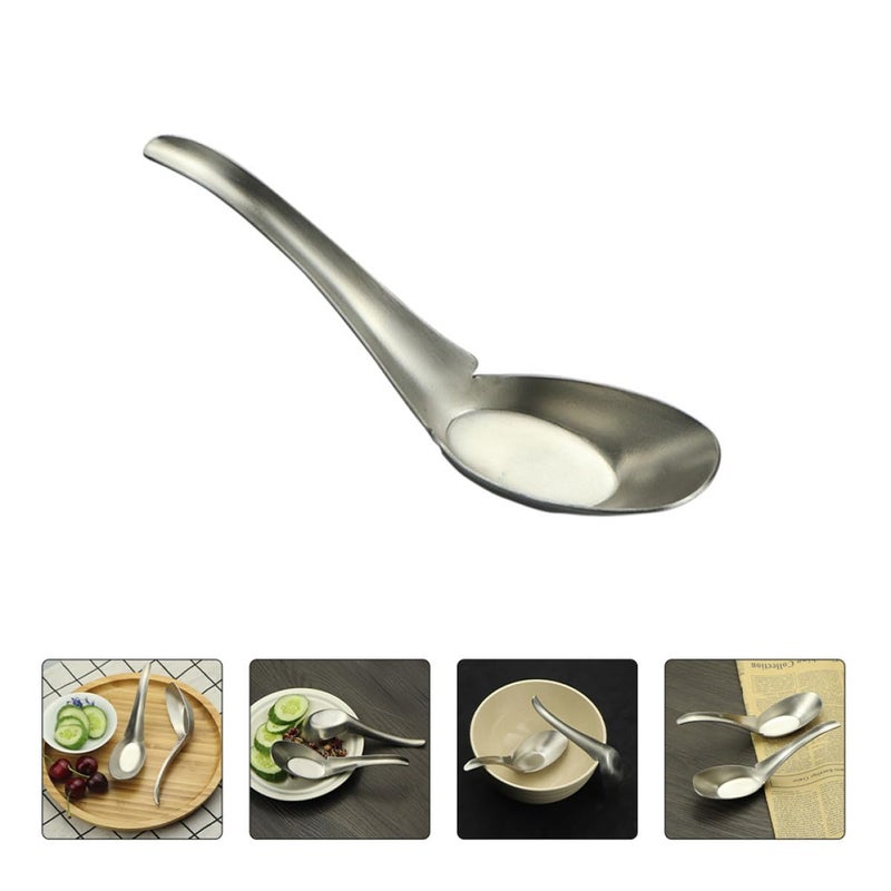 Stainless Steel Flat Bottom Soup Spoon Thickened Polished Kitchen Utensil With Sturdy Hanging Handle - Image 5
