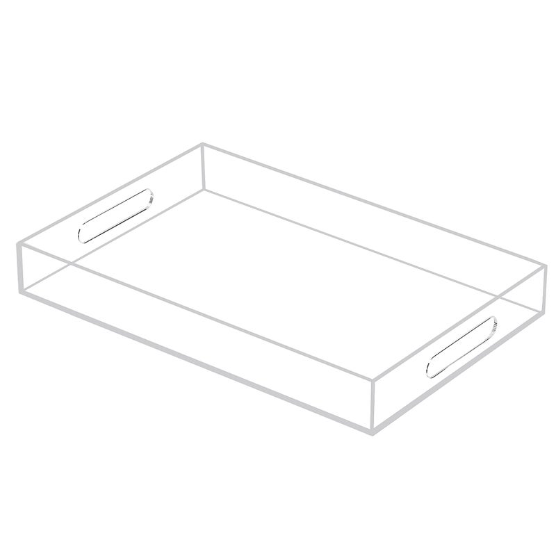 KEVJES Acrylic Tray with Embedded Handle 10x15 Inch Clear