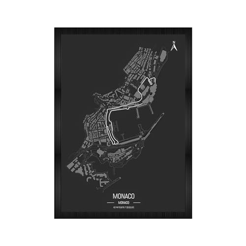 CodersParadise Monaco - F1 Maps Wall Poster Frames | Aesthetic A4 Poster Frames For Home, Living Room, Bedroom and Office | Wall Frames Artworks | Hanging Theme Posters - Image 1