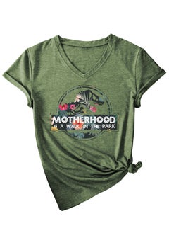 New MOTHERHOOD V-Neck Fashion Womens Tee 3812-olive green (color picture)