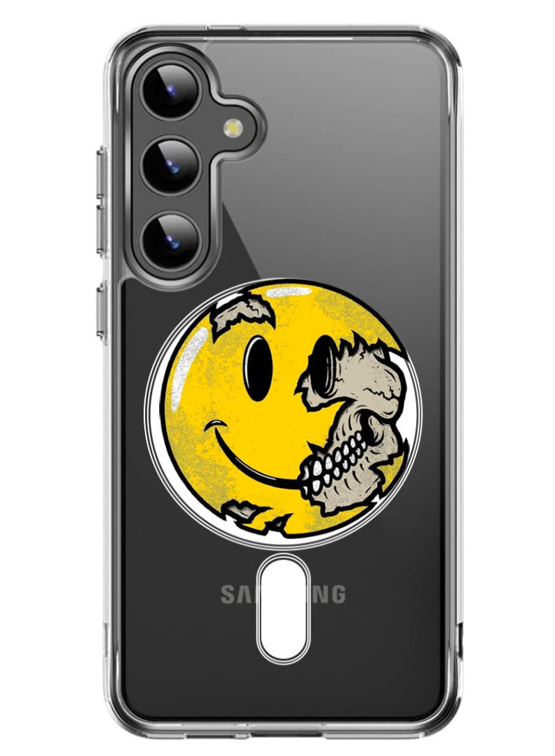 Theodor Magnetic Case for Samsung Galaxy S24 6.2-inch Compatible with MagSafe Wireless Charging, Shockproof Phone Bumper Cover FORZA479 Smiley - Image 1