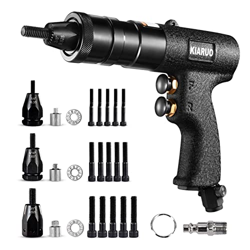 KIARUO Pneumatic Rivet Nut Gun with Self-locking Head Gun 1/4 & 5/16 & 3/8 Mandrels,Industrial Grade Adjustable Speed Pull Rivnut Gun Model:LM07 Button Switch - Image 1