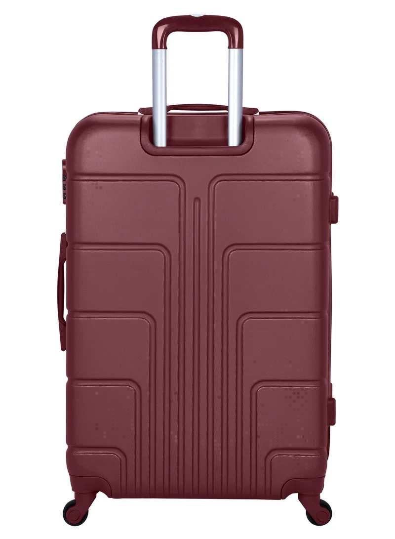 Senator Burgundy Hard Case Travel Bags Trolley Luggage Set of 3 ABS Lightweight Suitcase with 4 Spinner Wheels A1012, Burgundy  | Best Price UAE