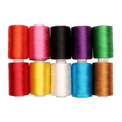 Embroiderymaterial Art Silk Threads for Embroidery Jewellery Craft Making Combo Pack (Pack of 10 Rolls), Multicolor - Image 1