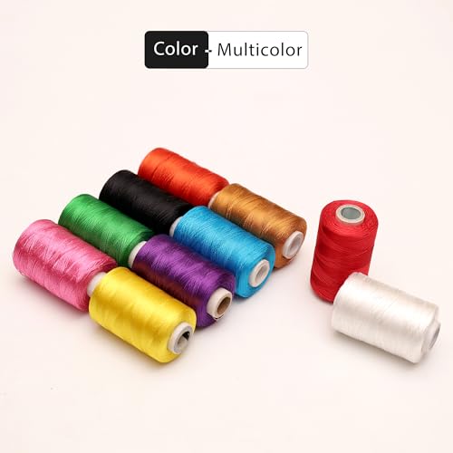 Embroiderymaterial Art Silk Threads for Embroidery Jewellery Craft Making Combo Pack (Pack of 10 Rolls), Multicolor - Image 3