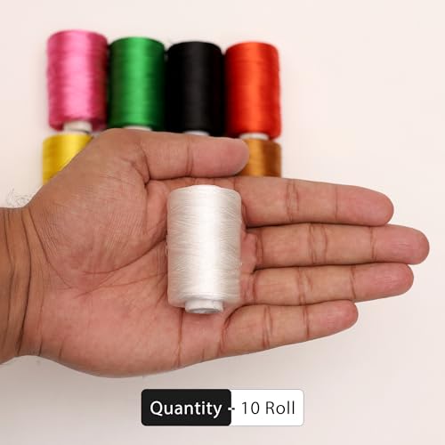 Embroiderymaterial Art Silk Threads for Embroidery Jewellery Craft Making Combo Pack (Pack of 10 Rolls), Multicolor - Image 4
