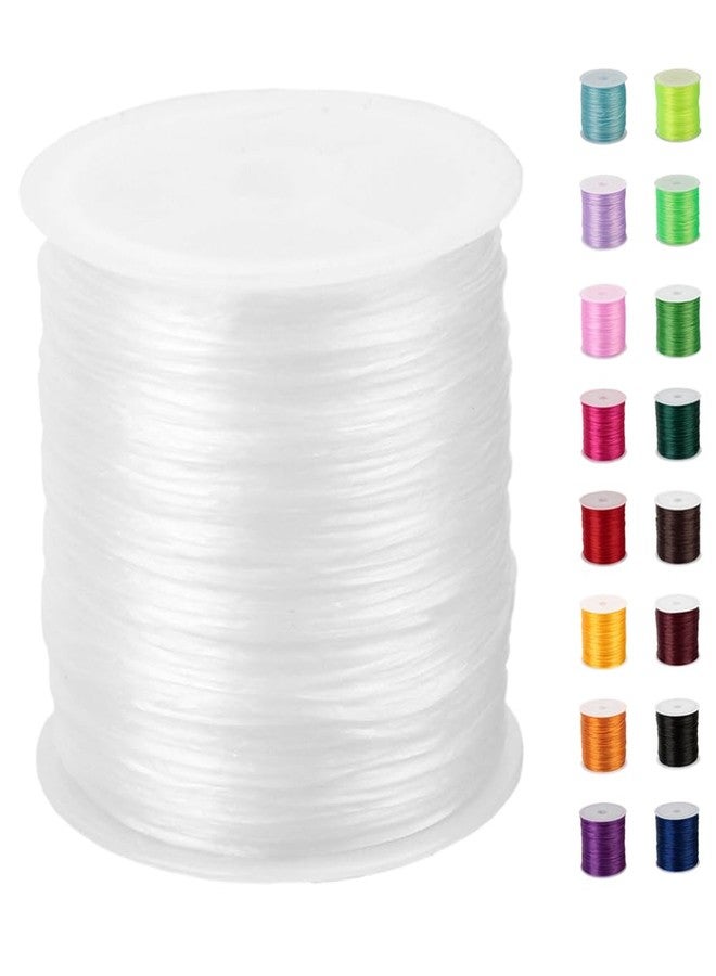 FLIPPED Bracelet String，1mm Elastic String Crystal Stretch Bead String Cord for Bracelet, Beading and Jewelry Making（Clear White - Image 1