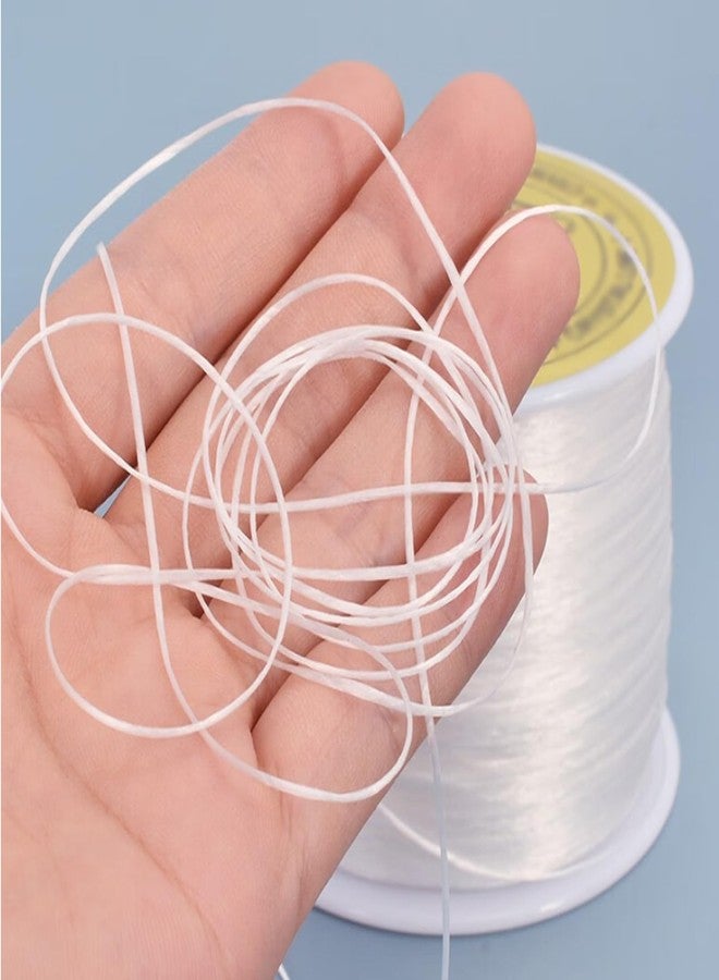 FLIPPED Bracelet String，1mm Elastic String Crystal Stretch Bead String Cord for Bracelet, Beading and Jewelry Making（Clear White - Image 2