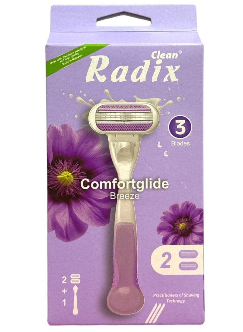 RADIX Clean Radix ComfortGlide Breeze 2-Pack 3-Blade Razor Blades - Image 1
