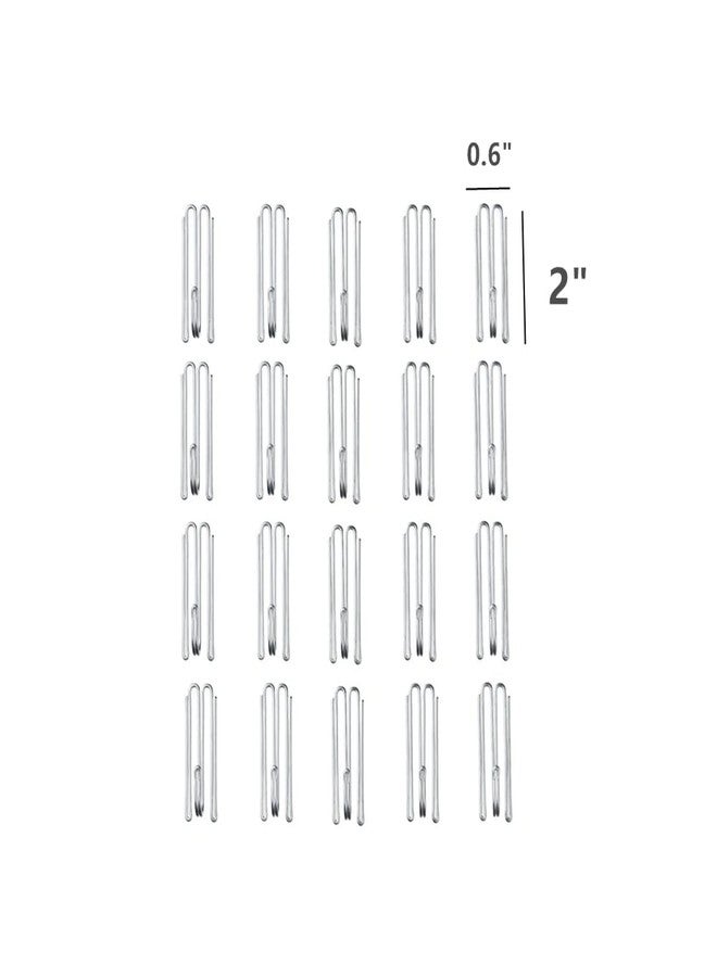 Dodxiaobeul Silver 2 inch Curtain Pleater Hooks - Easy to Hang, Suitable for Curtains with Heading Tape or Pleated Drapes - 20 pcs Enough for 2 Panels - Image 2