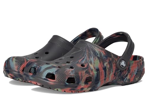 Crocs Unisex-Adult Classic Marbled Tie-Dye Clog Black Sand/Multi Men's 2 Women's 4 Medium - Image 1