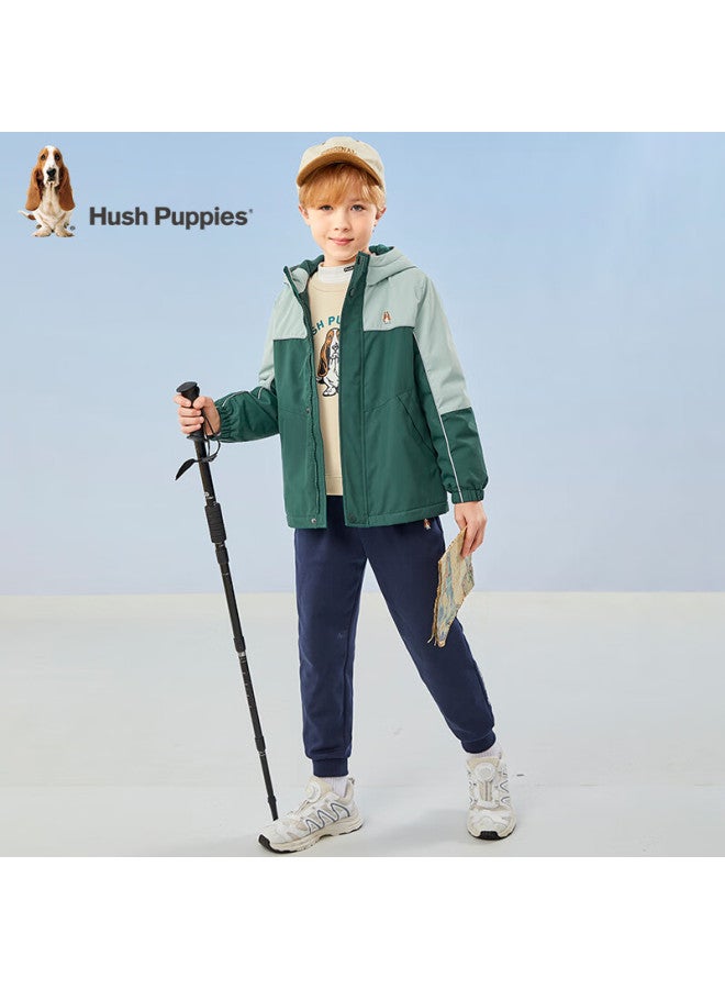 Hush Puppies Hush Puppies Kids' Autumn And Winter New Windproof And Warm Breathable Thick Windbreaker Jacket For Boys And Girls Jungle Green 110  - Image 2