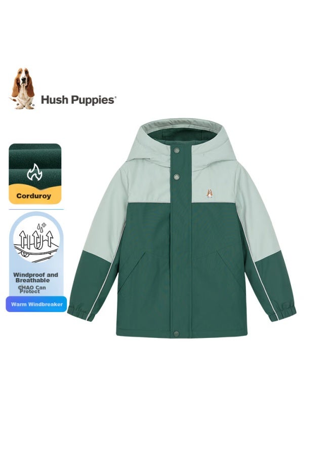 Hush Puppies Hush Puppies Kids' Autumn And Winter New Windproof And Warm Breathable Thick Windbreaker Jacket For Boys And Girls Jungle Green 110  - Image 4