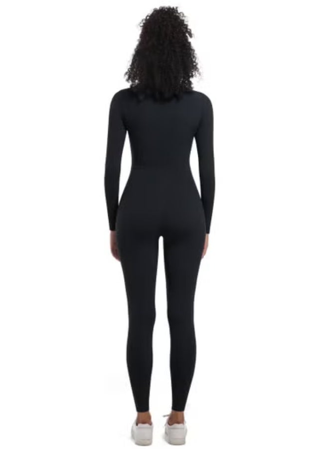 RedMapleTEK European And American Half-Zip Tight Solid Color High Elastic Long Yoga Suit Fitness Running Sports Jumpsuit  - Image 4