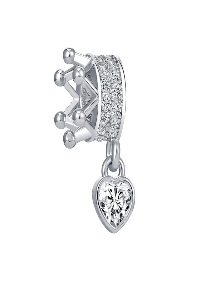 OutstandLong Princess Crown Charms for Pandora Bracelets Heart Love Bead - Image 1