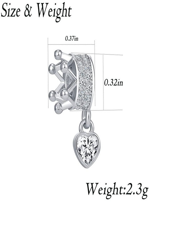 OutstandLong Princess Crown Charms for Pandora Bracelets Heart Love Bead - Image 2