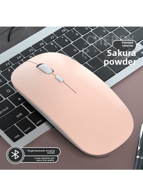 Bluetooth Wireless Mouse Rechargeable Mute Silent Notebook Desktop Home Office Game Unlimited 2.4g Mouse-Specifications:[Single Bluetooth Version/No Receiver] Cherry Powder-Mute Button-DPI Adjustment-Intelligent Dormancy
