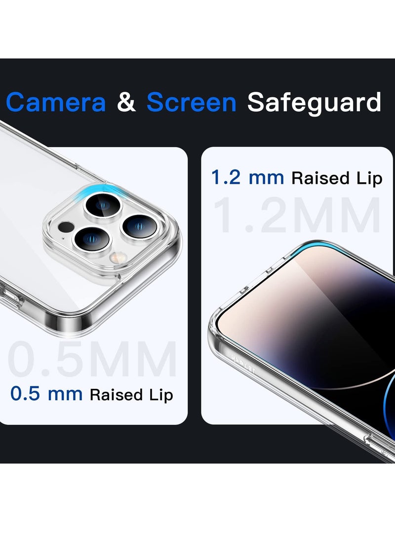 جي تيك حافظة لهاتف آيفون 14 برو ماكس 6.7 بوصة غير صفراء مقاومة للصدمات غطاء خلفي شفاف مضاد للخدش - Image 4