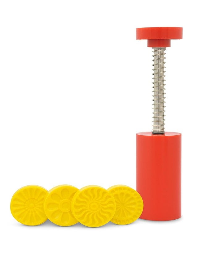 GS KITCHENWARE GS Round Shape Peda & Sweet Stamper - Medium1.5 inch Plastic Mold Cutter for Indian Sweets, Cookies & Desserts | Easy Festive Kitchen Tool for Perfect Designs. - Image 1