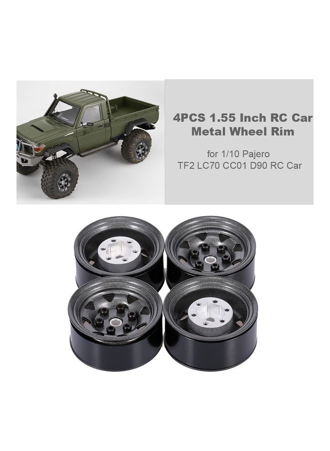 NIBEMINENT 4-Piece 1.55 Inch RC Car Metal Wheel Rims Set - Image 1