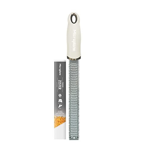 Microplane Zester Grater in Cashmere Beige for Citrus Fruits, Hard Cheese, Ginger, Chocolate and Nutmeg with Fine Stainless Steel Blade - Made in USA - Image 1