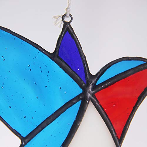 QIZFEV Stained Glass window hanging Hummingbird Handcrafted Tiffany Style Sun Catcher little Bird for garden1 - Image 5