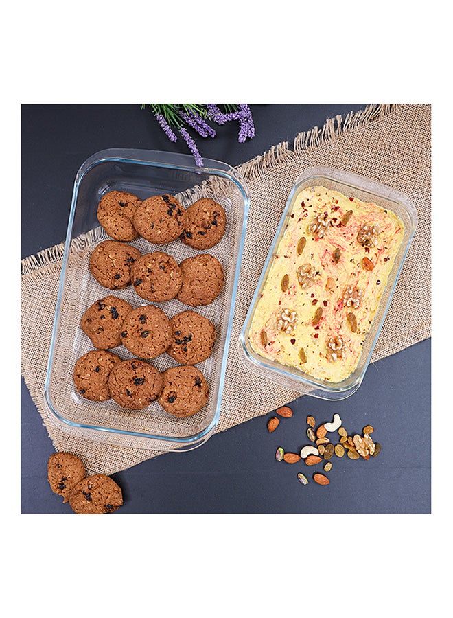 Royalford 2Pcs Borosilicate Glass Baking Dish Set 34.5X5.5X6Cm Oven Safe Microwave Safe Freezer & Dishwasher Safe High Thermal Shock Resistant Durable Design Transparent Clear - Image 5