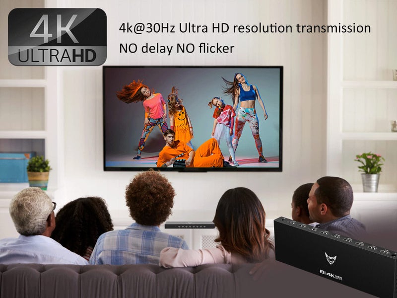 DiamondTiger HDMI Switch Box - 8 in 1 Out HDMI Switcher with Remote, 4K 8 Port HDMI 1.4 Switcher, Support 4K@30Hz, 3D Audio Video Sync, for PS4/3, Xbox, Fire Stick, TV, Projector, PC - Image 3