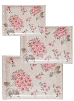 A TO Z Floral Melamine Serving Tray Set – 3 Pcs, Premium Quality, Scratch Resistant & Unbreakable, BPA-Free, 33x38x44.5 cm, Design 217| Dishwasher Safe, Ideal for Daily Use & Parties  - Image 2