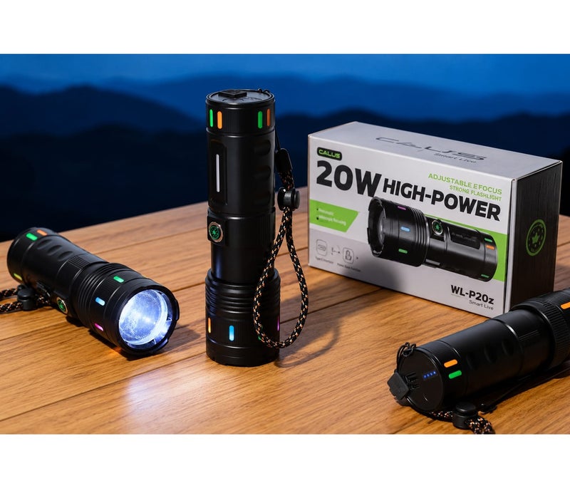 CALUS CALLUS WL-P20Z 20W Rechargeable Zoom Flashlight with Power Bank & Type-C Charging - Image 3